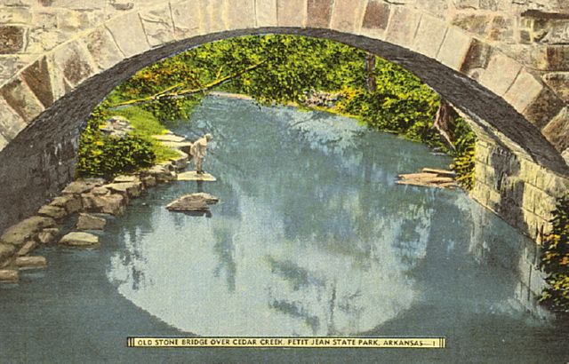 Old Stone Bridge Over Cedar Creek, Petit Jean State Park, Arkanas-1